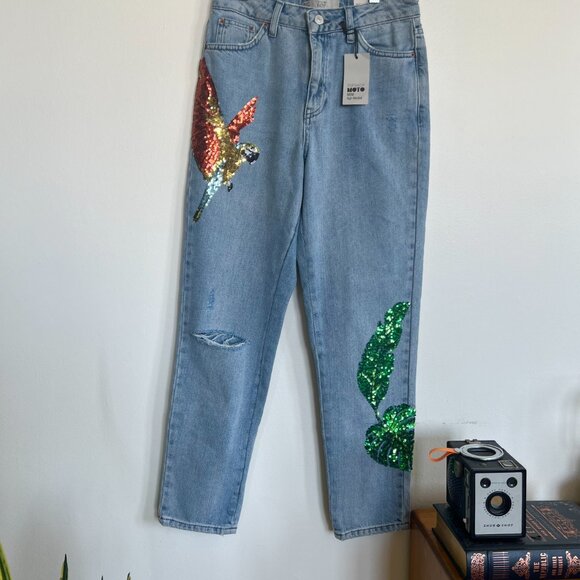 Topshop Denim - "Topshop Moto"Rio sequin - mom jeans / Size 26